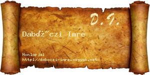 Dabóczi Imre névjegykártya